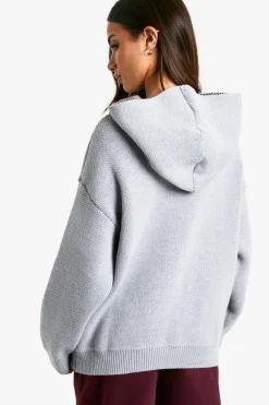 Jumpers|Knitwear*boohoo Petite Sports Club Knitted Hoodie grey