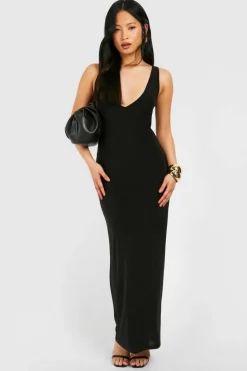 Bodycon Dresses*boohoo Petite V Neck Maxi Dress black