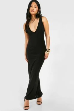 Bodycon Dresses*boohoo Petite V Neck Maxi Dress black