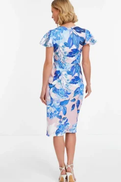 Wrap Dresses|Midi Dresses*Quiz Floral Wrap Midi Dress Pink