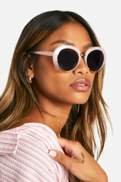 Sunglasses*boohoo Marble Round Shape Sunglasses pink