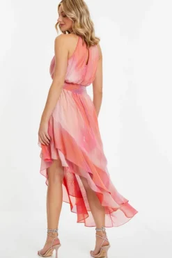 Midi Dresses*Quiz Ombre Chiffon Midi Dress Pink