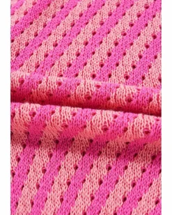 Cardigans*Azura Exchange Striped Buttoned V Neck Drop Shoulder Cardigan Pink