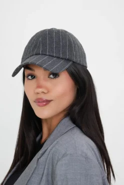 Hats & Gloves|Hats & Gloves*My Accessories London Pinstripe Baseball Cap Black