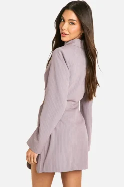 Blazer Dresses|Mini Dresses*boohoo Pinstripe Cut Out Blazer Dress taupe