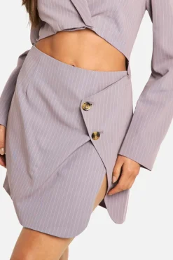 Blazer Dresses|Mini Dresses*boohoo Pinstripe Cut Out Blazer Dress taupe