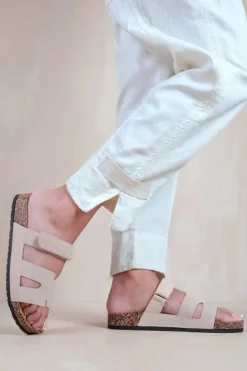 Sandals*Where's That From Pisa' Strappy Flat Sandals Beige