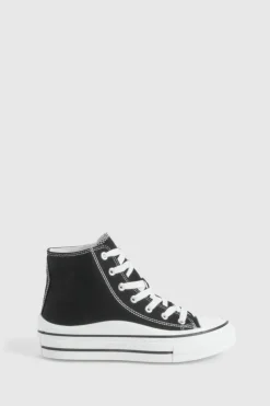 Trainers*boohoo Platform Chunky High Top Lace Up Trainers black