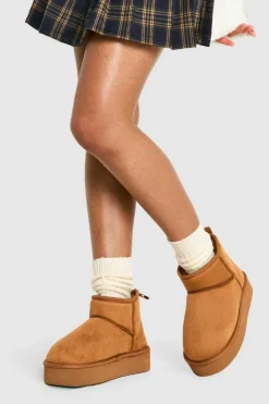 Cosy Boots|Ankle Boots*boohoo Platform Cosy Ankle Boots chestnut