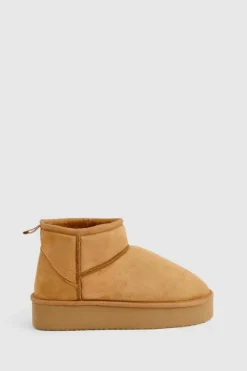 Cosy Boots|Ankle Boots*boohoo Platform Cosy Ankle Boots chestnut