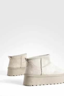 Cosy Boots|All Boots*boohoo Platform Faux Fur Lined Boots mocha