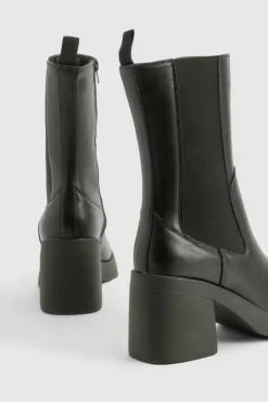 Heeled Boots|All Boots*boohoo Platform Heeled Chelsea Boot black