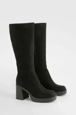 Over The Knee Boots|Knee High Boots*boohoo Platform Knee High Boots black