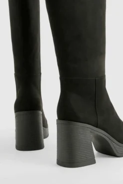 Over The Knee Boots|Knee High Boots*boohoo Platform Knee High Boots black