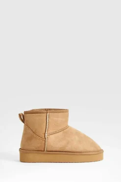 Cosy Boots|Up To 80% Off Winter Warmers*boohoo Platform Mini Cosy Boots chestnut