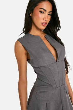 Skater Dresses|Suits & Tailoring*boohoo Pleated Mini Dress grey