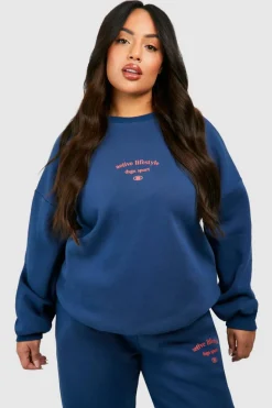 Sweatshirts|Hoodies & Sweatshirts*boohoo Plus Active Dsgn Studio Oversized Sweatshirt navy