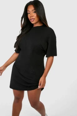 A Line Dresses|T-Shirt Dresses*boohoo Plus A-line Structured T-shirt Dress black