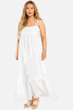 Smock Dresses*boohoo Plus Beaded Maxi Dress white