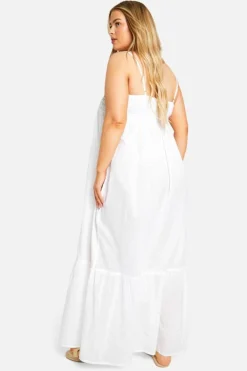 Smock Dresses*boohoo Plus Beaded Maxi Dress white