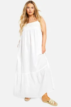 Smock Dresses*boohoo Plus Beaded Maxi Dress white
