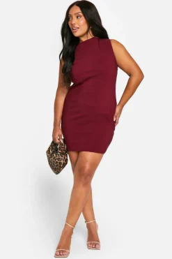 A Line Dresses*boohoo Plus Bengaline A Line Mini Dress berry