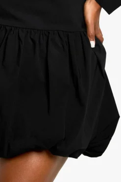 Skater Dresses|Mini Dresses*boohoo plus bengaline puffball mini dress black
