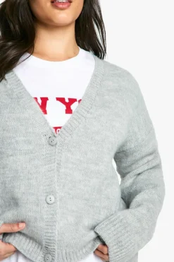 Cardigans*boohoo Plus Brushed oversized Cardigan light grey