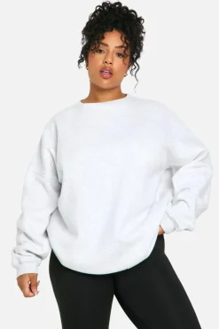Sweatshirts|Hoodies & Sweatshirts*boohoo Plus California Slogan Back Print Oversized Sweatshirt ash grey