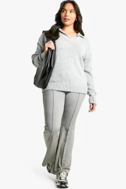 Jumpers*boohoo Plus Collared Knitted Jumper grey