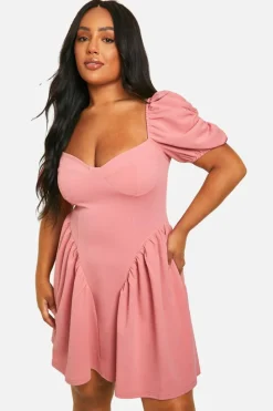 Skater Dresses*boohoo Plus Corset Skater Dress blush