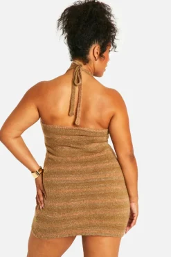 Jumper Dresses|Jumper Dresses*boohoo Plus Cowl Knitted Buckle Dress stone