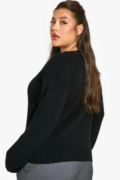 Cardigans|Jumpers & Cardigans*boohoo Plus Cropped Knitted Cardigan black
