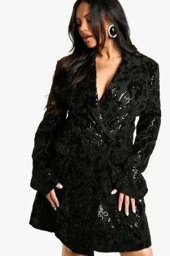 Blazer Dresses*boohoo Plus Demask Blazer Dress black