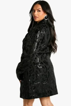 Blazer Dresses*boohoo Plus Demask Blazer Dress black