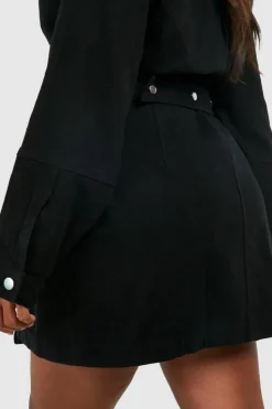 Wrap Dresses|Mini Dresses*boohoo Plus Denim Wrap Dress black