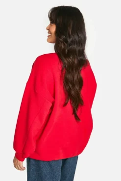 Sweatshirts|Dsgn Studio*boohoo Plus DSGN Applique Sweatshirt red