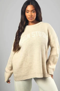 Jumpers|Dsgn Studio*boohoo Plus DSGN Crew Neck Jumper cream