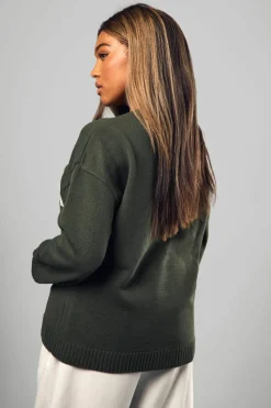 Jumpers*boohoo Plus DSGN Crew Neck Knitted Jumper khaki