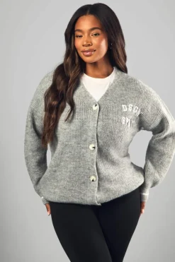 Cardigans|Dsgn Studio*boohoo Plus DSGN Sport Knitted Cardigan grey