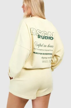Sweatshirts|Hoodies & Sweatshirts*boohoo Plus Dsgn Studio Washed Oversized Sweatshirt lemon