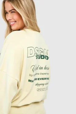 Sweatshirts|Hoodies & Sweatshirts*boohoo Plus Dsgn Studio Washed Oversized Sweatshirt lemon