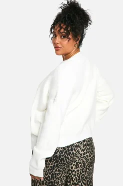 Cardigans*boohoo Plus Fine Gauge Cinched Waist Cardigan ecru