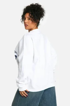 Sweatshirts|Hoodies & Sweatshirts*boohoo Plus Health Club Oversized Sweatshirt ecru