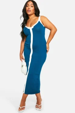 Jumper Dresses|Jumper Dresses*boohoo Plus Knitted Midaxi Dress blue