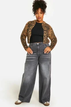 Cardigans|Jumpers & Cardigans*boohoo Plus Leopard Brushed Cardigan brown