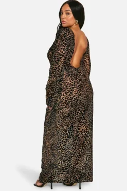 Maxi Dresses*boohoo Plus Devore Low Back Column Maxi Dress leopard