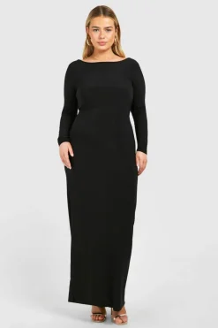 Bodycon Dresses*boohoo Plus Low Back Maxi Dress black