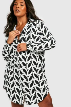 Shirt Dresses|Mini Dresses*boohoo Plus Print Shirt Dress mono