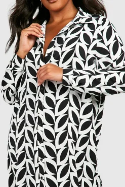 Shirt Dresses|Mini Dresses*boohoo Plus Print Shirt Dress mono